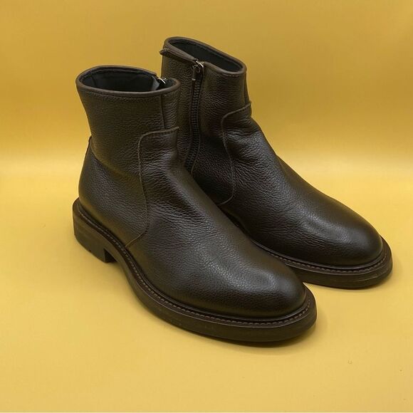 Aquatalia Brown Ankle Boots with Zipper and Sturdy Sole - Picture 1 of 4